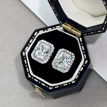 [Everoly JW]1.0 Carat Luxurious Dainty Emerald Cut Daily Earrings