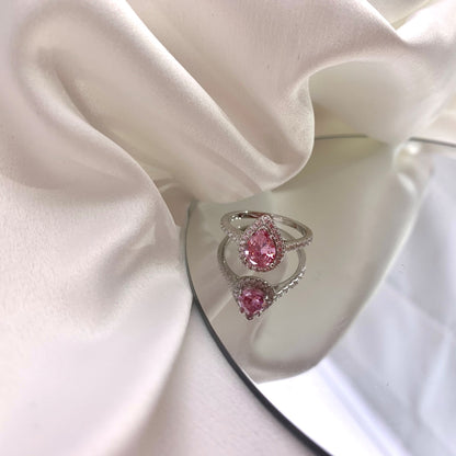 [Everoly JW]1.0 Carat Luxurious Resplendent Water Drop Shape Wedding Ring