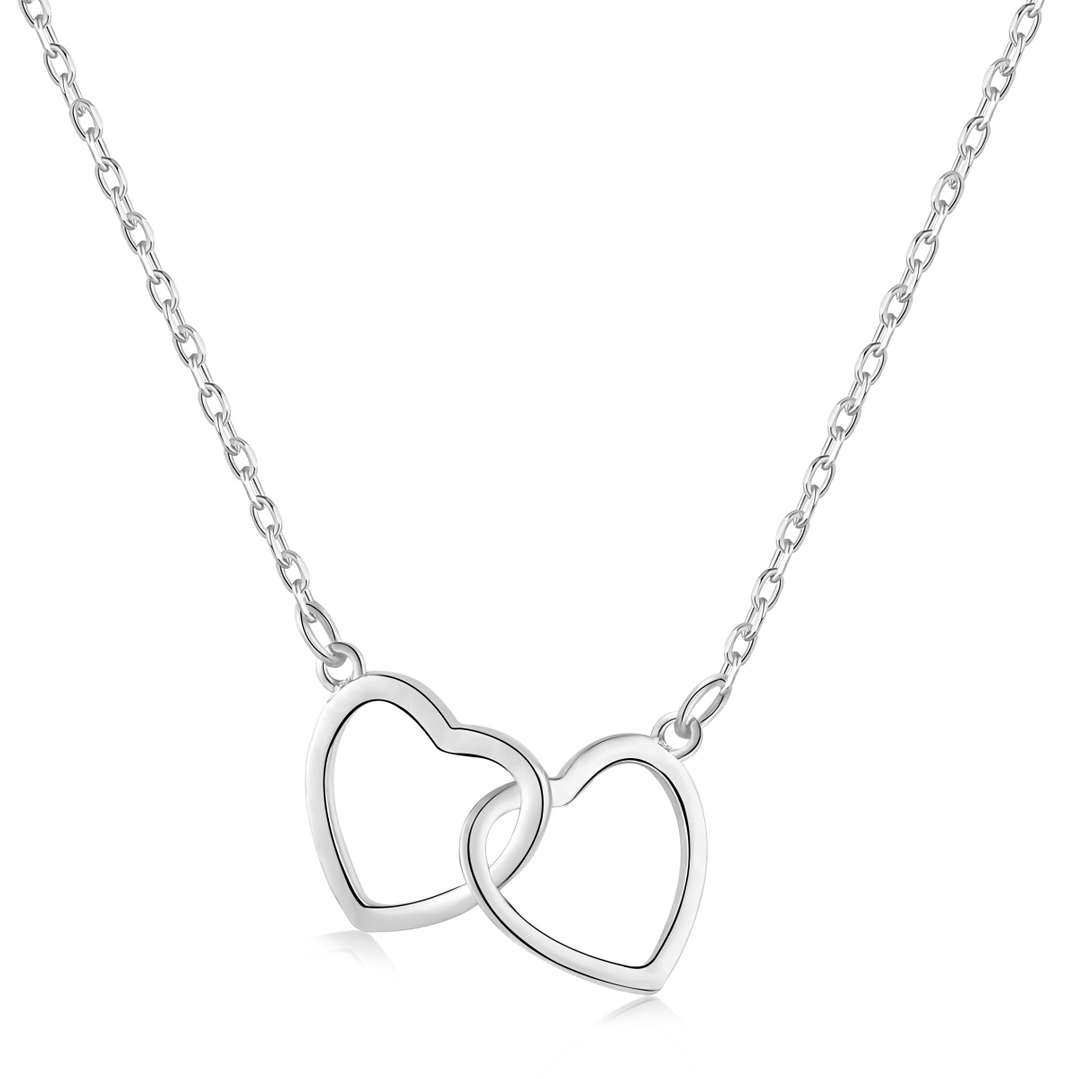 [Everoly JW]Sterling Silver Love Double Ring Necklace