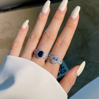 [Everoly JW]1.5 Carat Dazzling Charming Oval Cut Banquet Ring