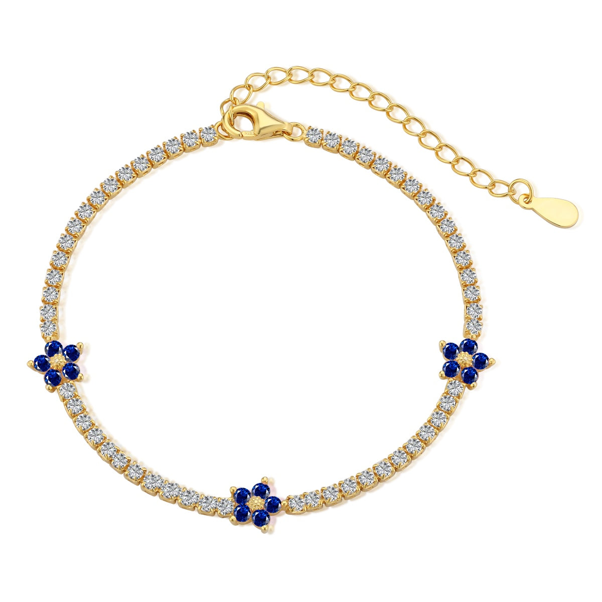 [Everoly JW]Sparkling Flower Shape Tennis Bracelet