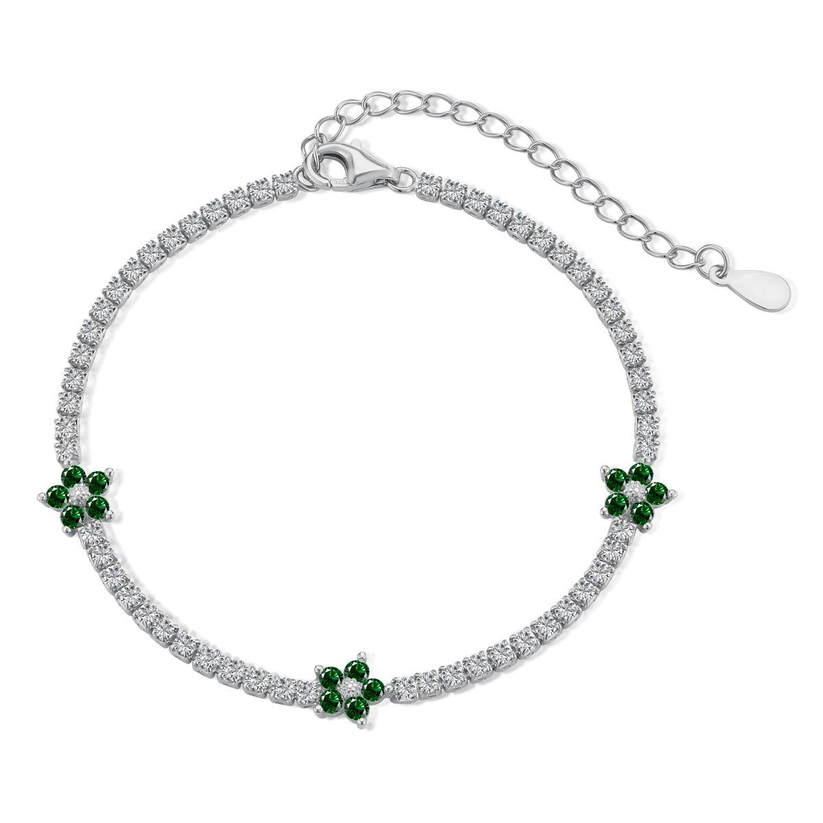 [Everoly JW]Sparkling Flower Shape Tennis Bracelet