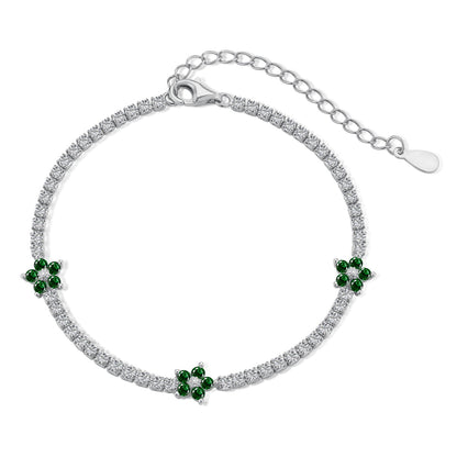 [Everoly JW]Sparkling Flower Shape Tennis Bracelet