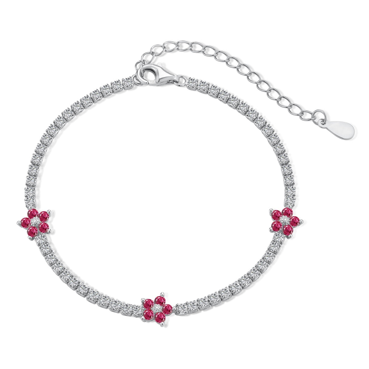 [Everoly JW]Sparkling Flower Shape Tennis Bracelet