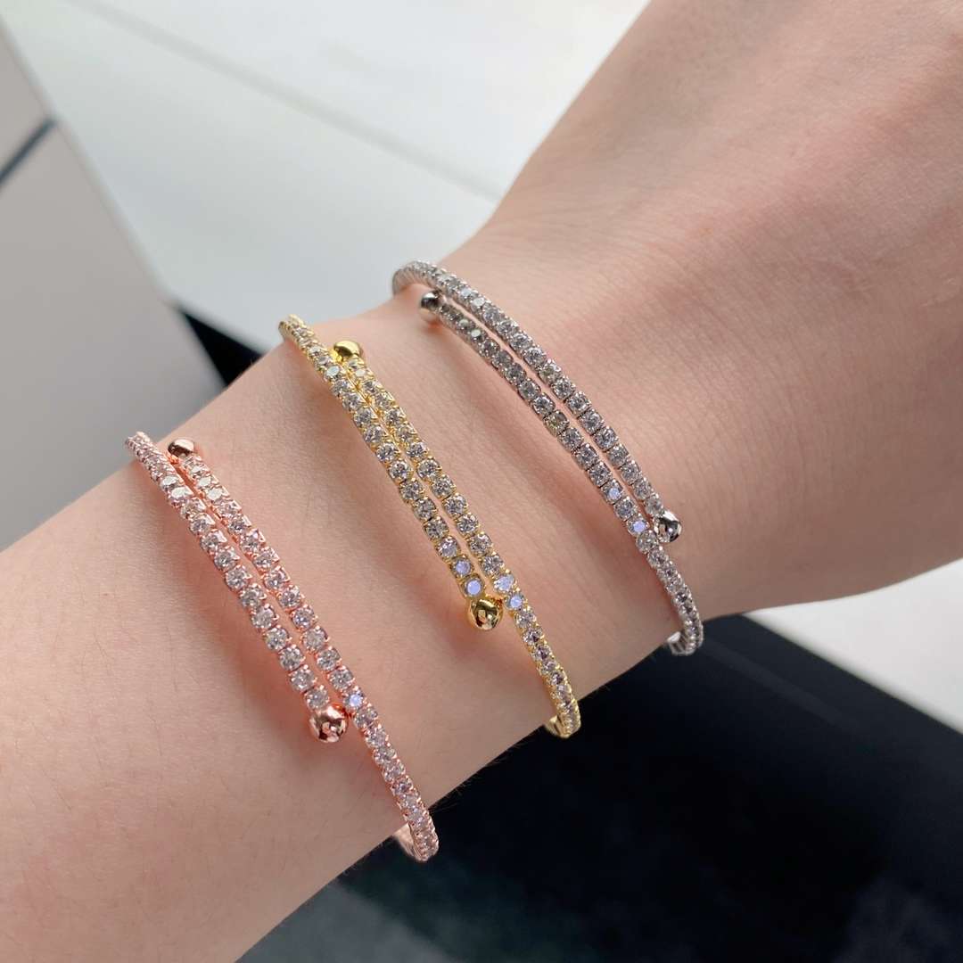 [Everoly JW]Row of Diamonds Round Fashion Bracelet