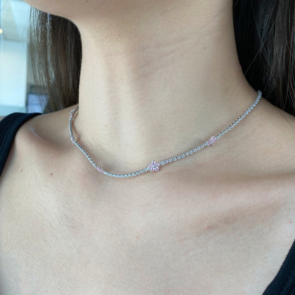 [Everoly JW]Luxurious Colorful Flower Tennis Necklace