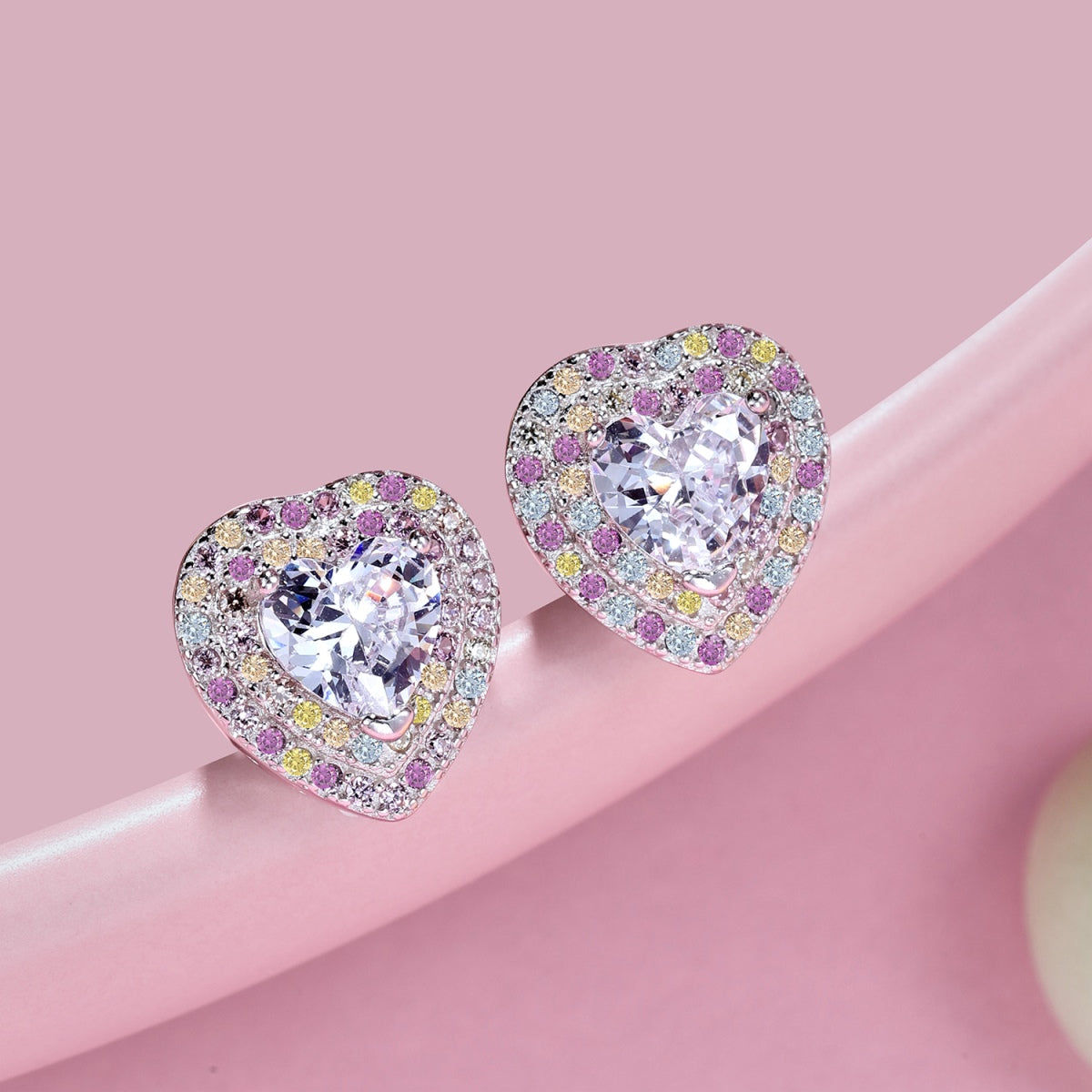 [Everoly JW]Dazzling Heart Shape Lover Earrings