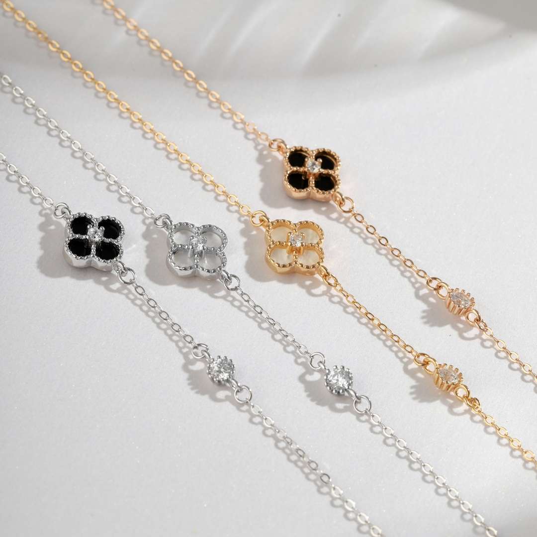 [Everoly JW]Delicate Four Leaf Clover Bracelet