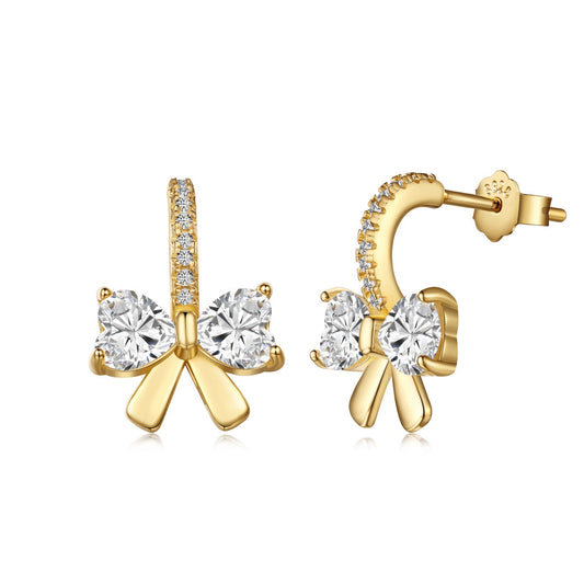 [Everoly JW]Exquisite Earrings With Heart-Shaped Bow Design