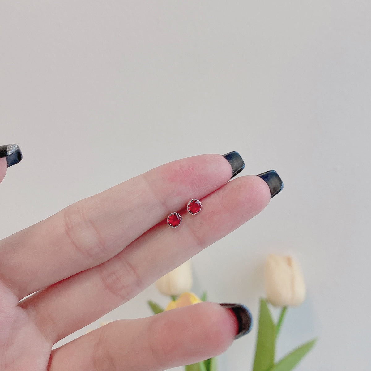 [Everoly JW]Sparkling Colorful Round Shape Earrings