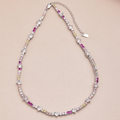 [Everoly JW]Delicate Colorful Rainbow Tennis Chain