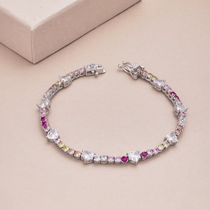 [Everoly JW]Romantic Heart Shape Round Cut Lover Bracelet