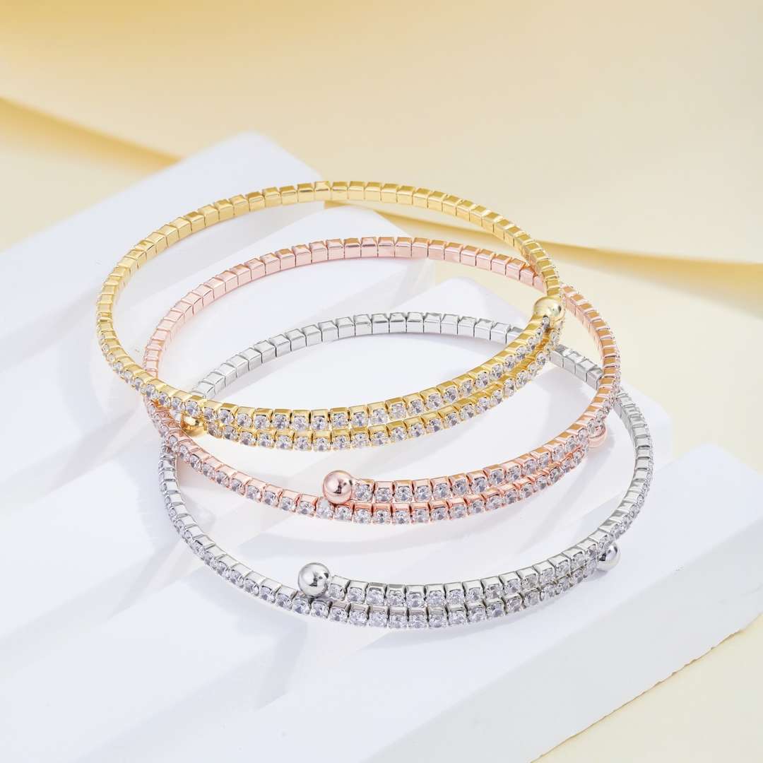 [Everoly JW]Row of Diamonds Round Fashion Bracelet