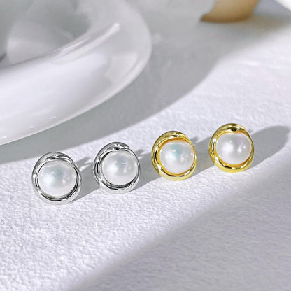[Everoly JW]Dainty Bread Pearl Earrings