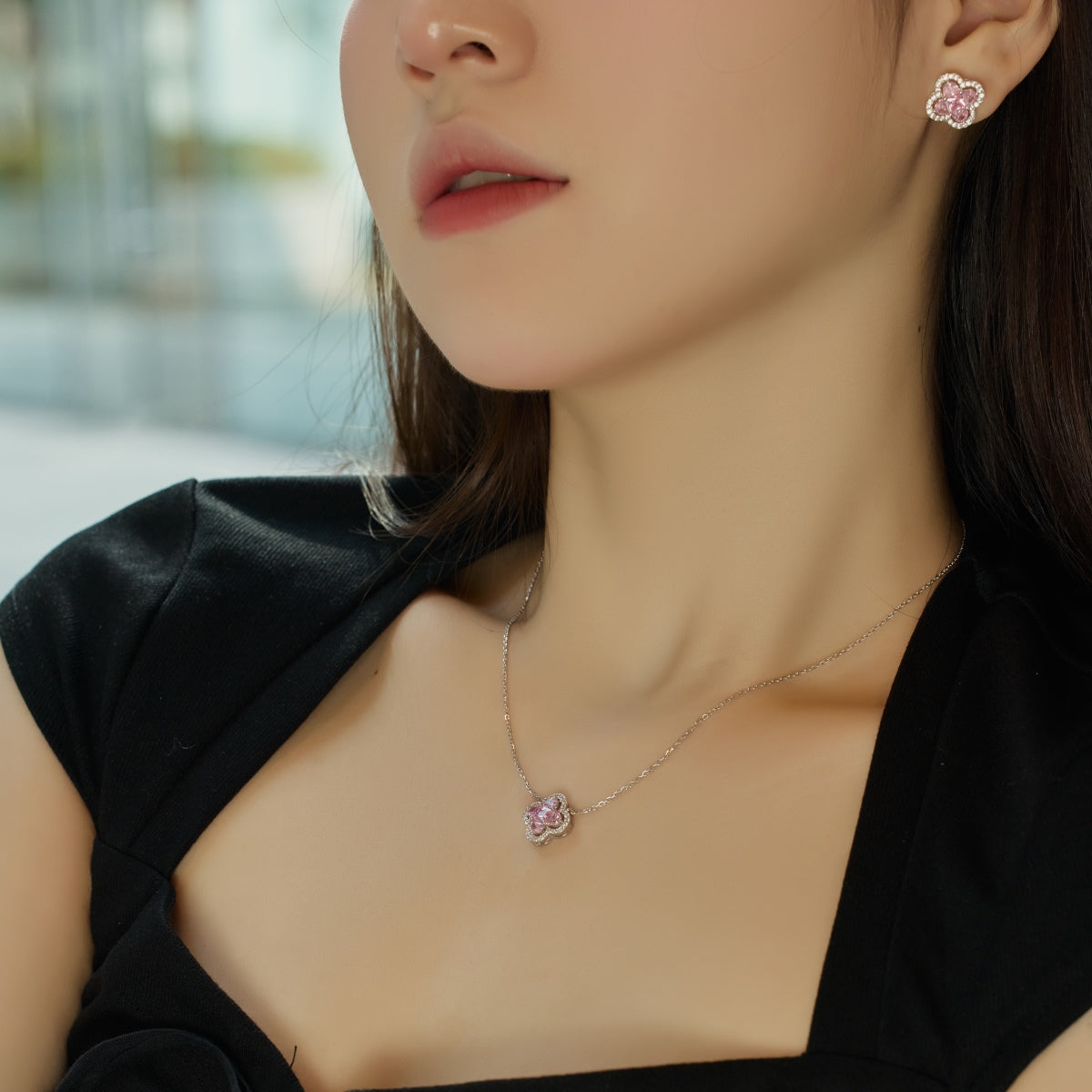 [Everoly JW]Spliced Lucky Four-Leaf Clover Versatile Necklace