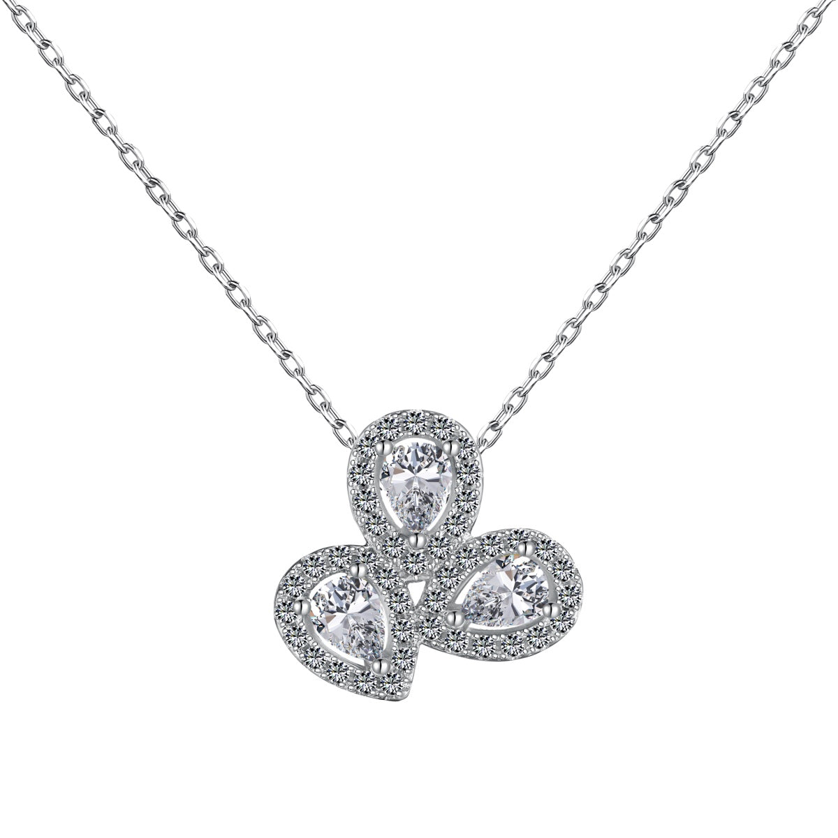 [Everoly JW]Elegant Flower Shape Pear Cut Necklace