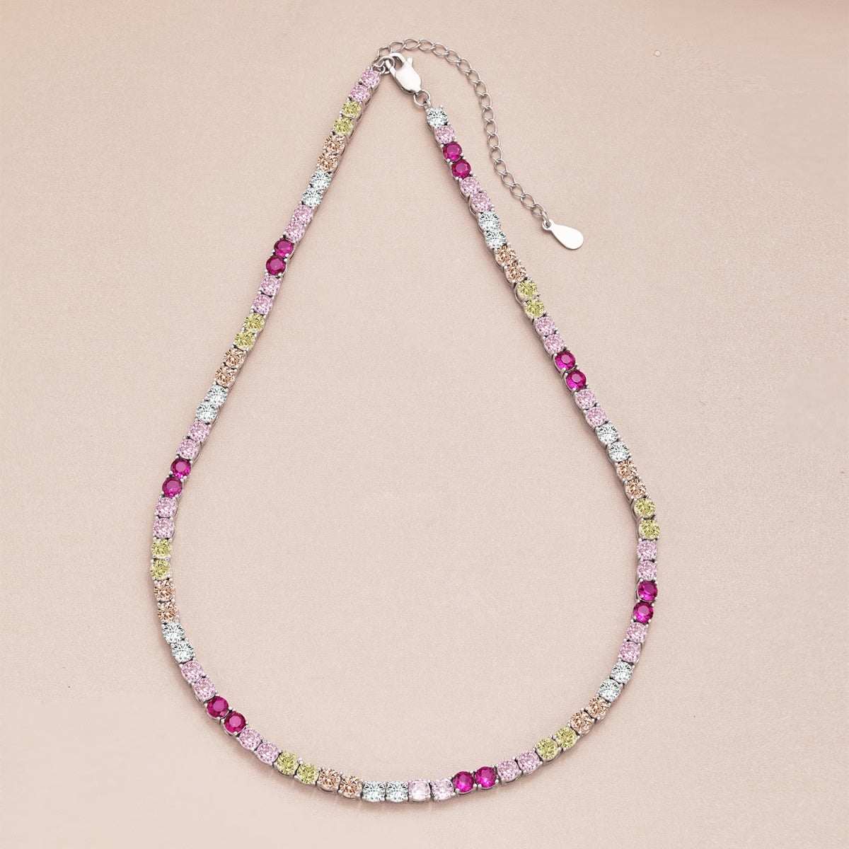 [Everoly JW]Delicate Colorful Tennis Necklace