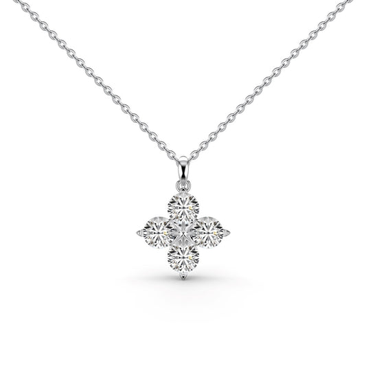 [Everoly JW]Four-Leaf Clover And Eight-Pointed Star Necklace