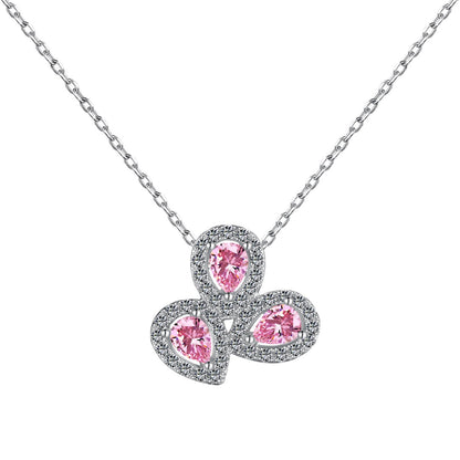 [Everoly JW]Elegant Flower Shape Pear Cut Necklace