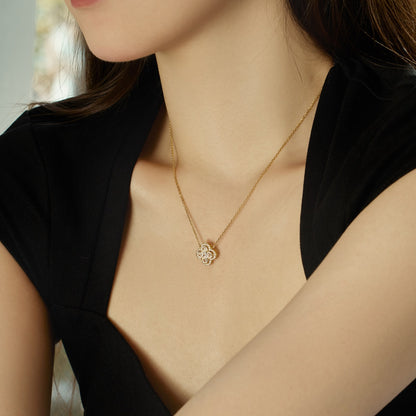 [Everoly JW]Spliced Lucky Four-Leaf Clover Versatile Necklace