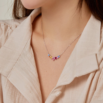 [Everoly JW]Dainty Colorful Heart Necklace