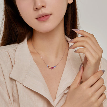 [Everoly JW]Dainty Colorful Heart Necklace
