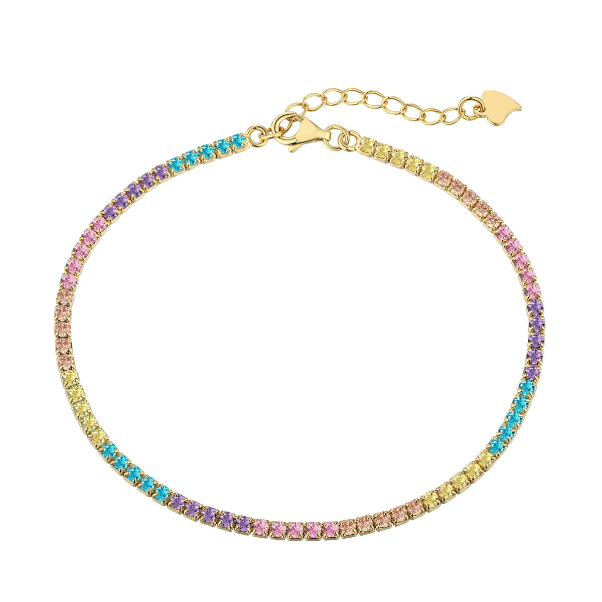 [Everoly JW]Dazzling Colorful Round Cut Daily Bracelet