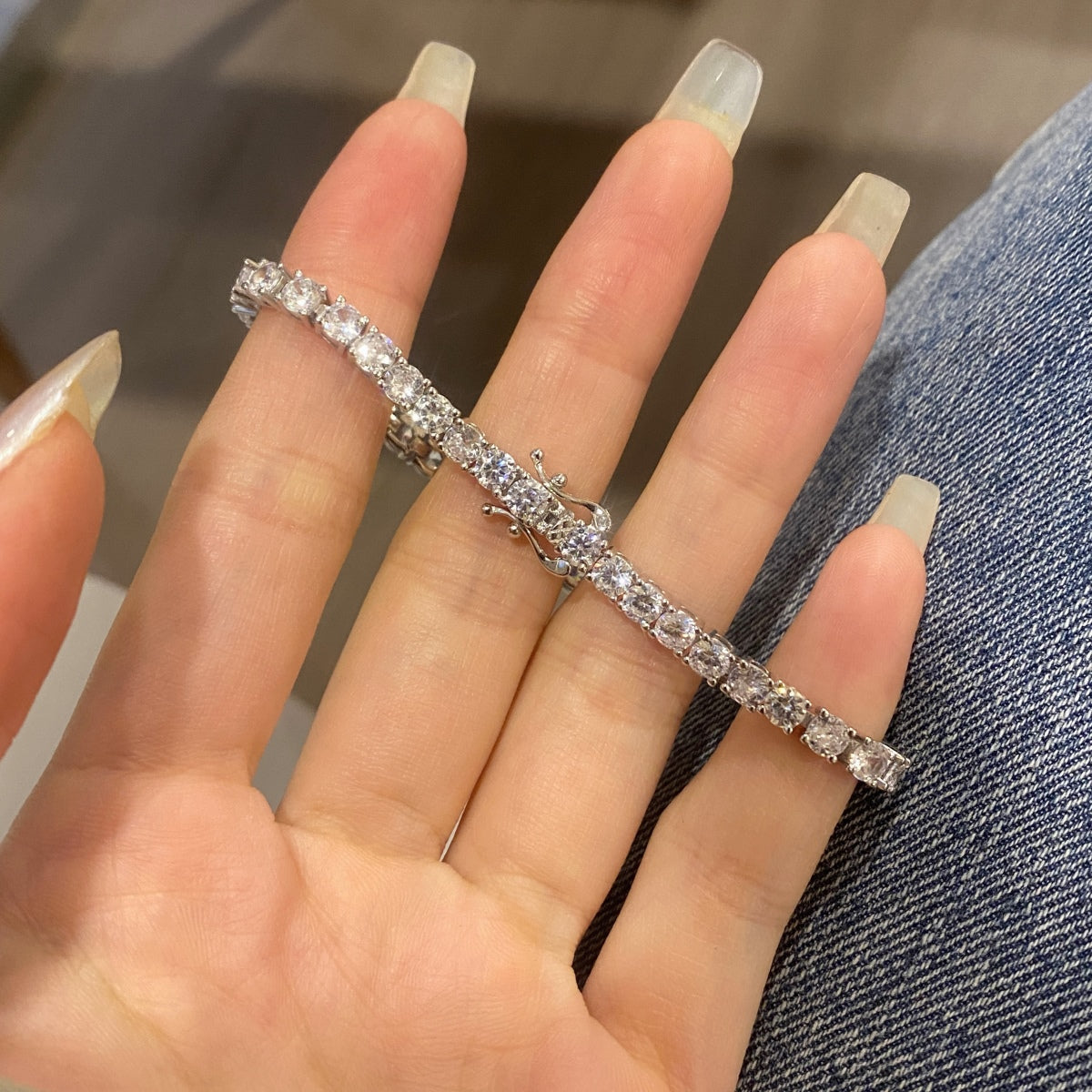 [Everoly JW]Luxurious Ornate Round Cut Tennis Bracelet