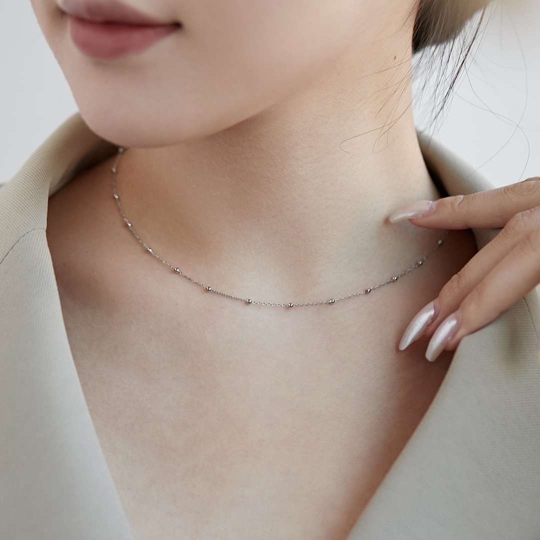 [Everoly JW]Small Bead Clavicle Chain Simple Necklace