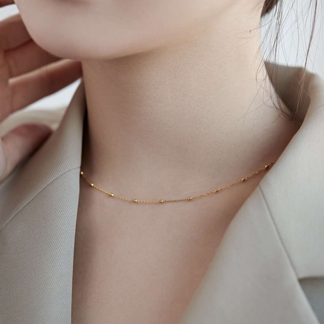 [Everoly JW]Small Bead Clavicle Chain Simple Necklace