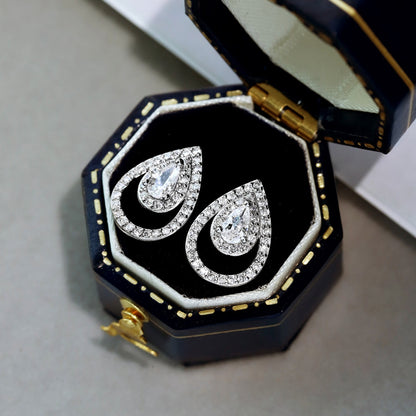 [Everoly JW]Sparkling Delicate Water Drop Shape Daily Earrings