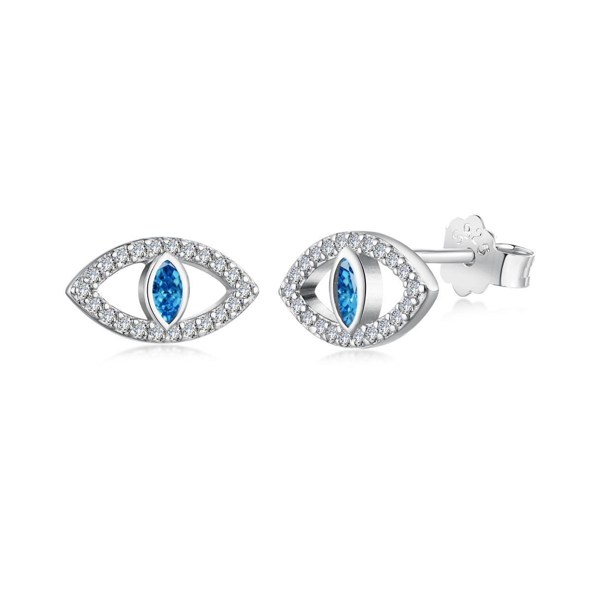 [Everoly JW]Blue Devil Eyes Hollow Stud Earrings