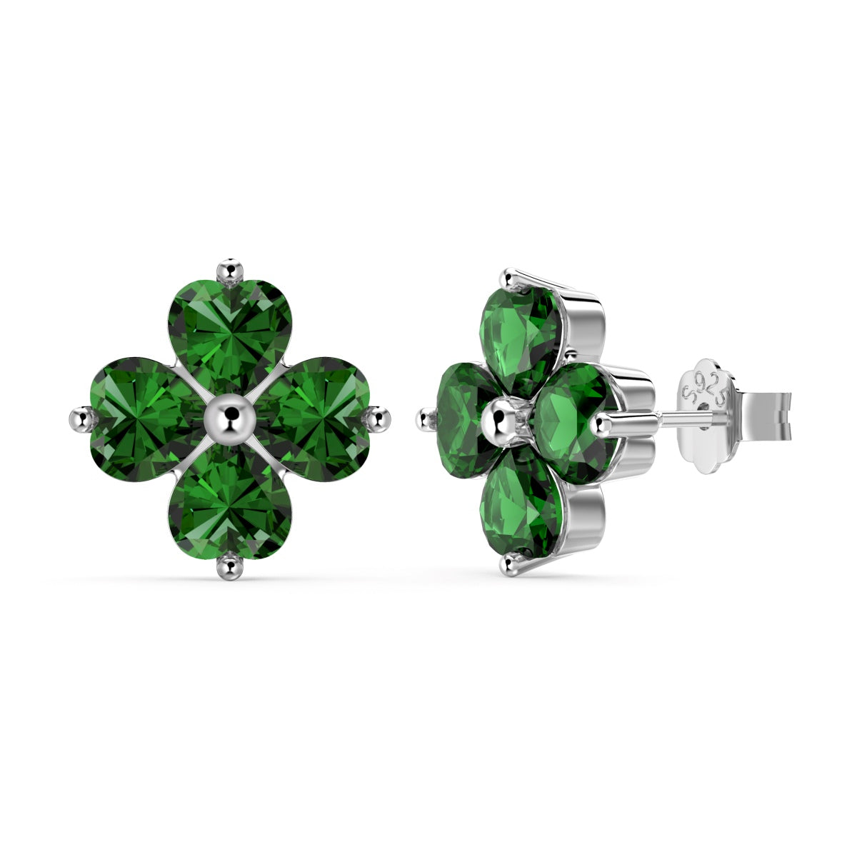 [Everoly JW]Four-Leaf Clover Ball Earrings