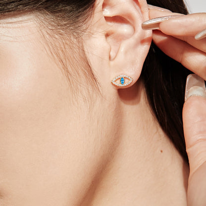 [Everoly JW]Blue Devil Eyes Hollow Stud Earrings