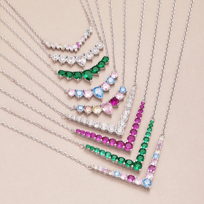 [Everoly JW]Dainty Colorful Heart Necklace