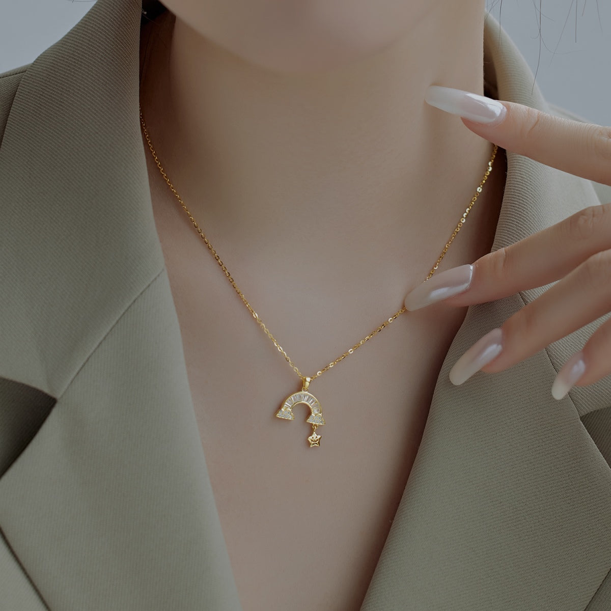 [Everoly JW]Unique Rainbow Star Necklace