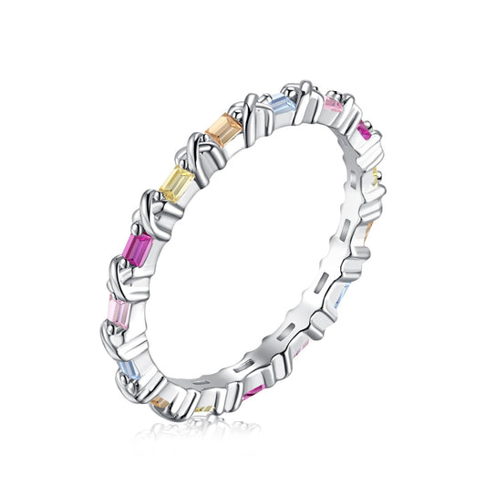 [Everoly JW]Charming Colorful Round Cut Daily Ring