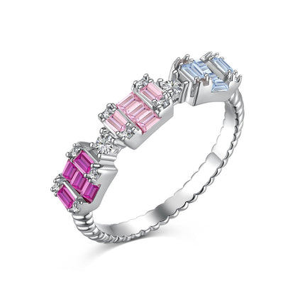 [Everoly JW]Unique Colorful Emerald Cut Party Ring