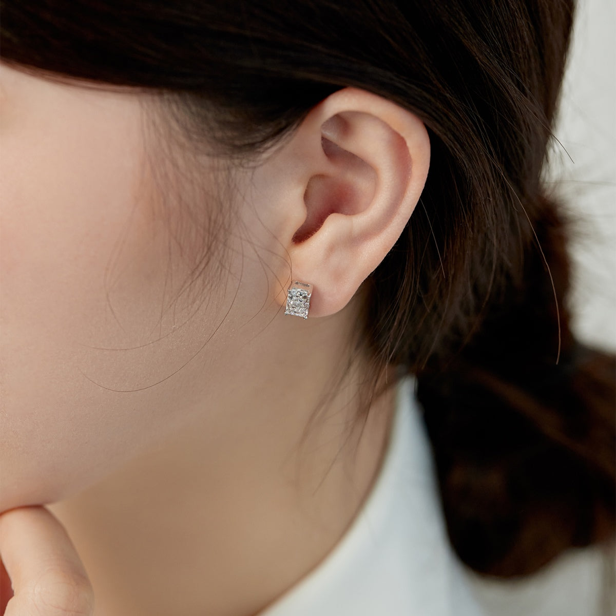 [Everoly JW]Radiant Luxurious Princess Cut Daily Earrings