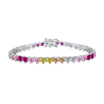 [Everoly JW]Luxurious Colorful Romantic Heart Shape Lover Bracelet