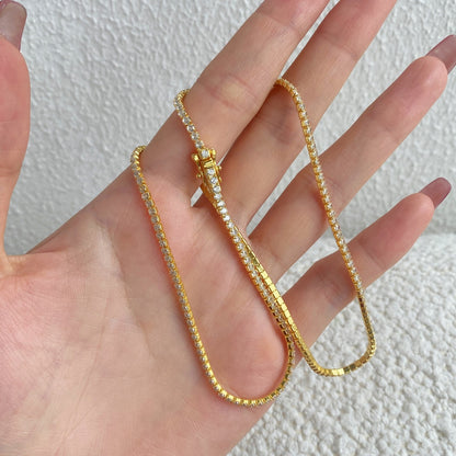 [Everoly JW]Delicate Round Shape Tennis Necklace