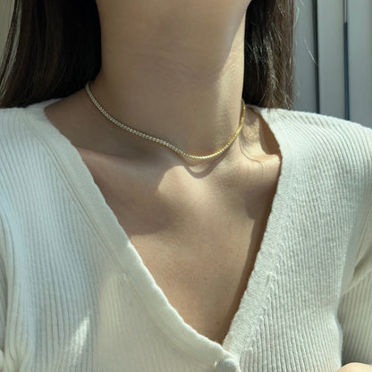 [Everoly JW]Delicate Round Shape Tennis Necklace