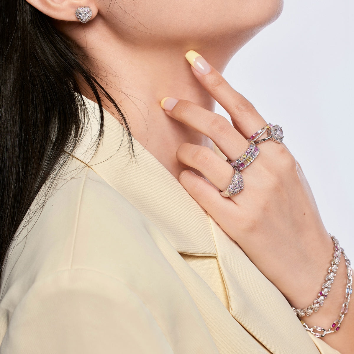 [Everoly JW]Delicate Ebullient Heart Shape Wedding Ring