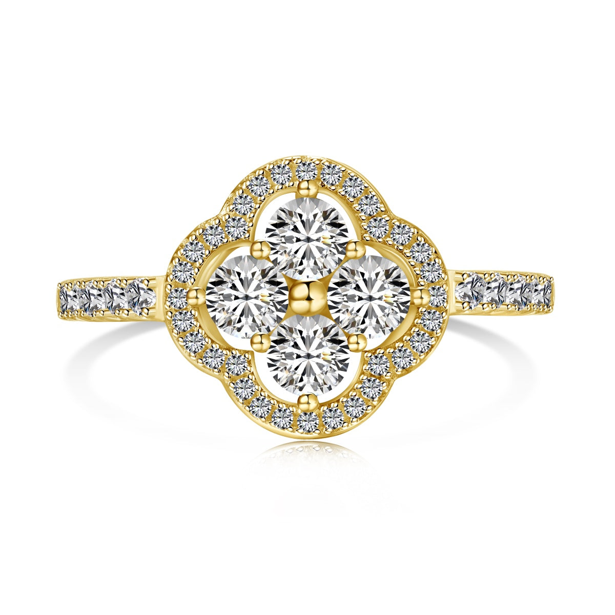 [Everoly JW]Four Leaf Clover Flower Design Ring