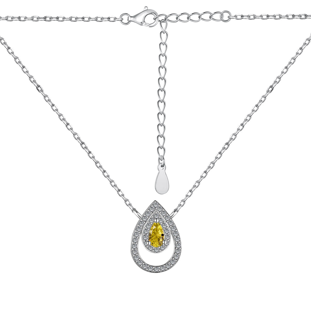 [Everoly JW]Sparkling Pear Cut Necklace