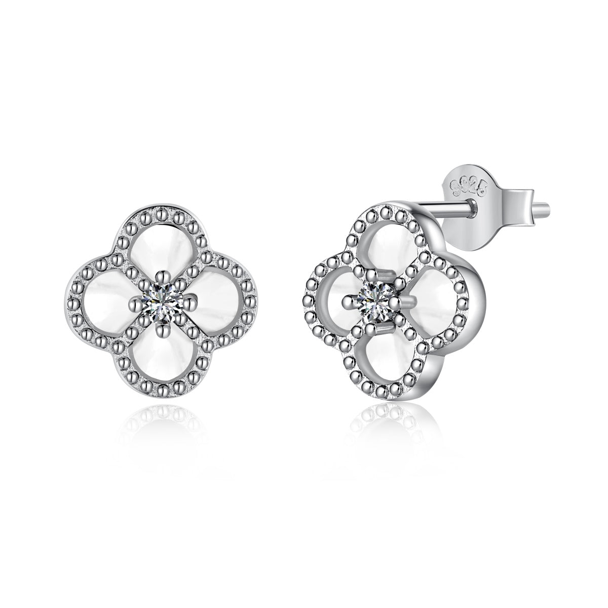[Everoly JW]Four-Leaf Clover Flower Shape Exquisite Earrings