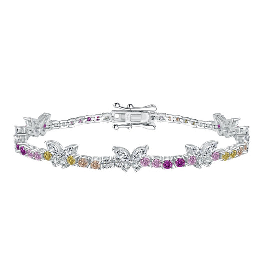 [Everoly JW]Ornate Colorful Butterfly Shape Round Cut Daily Bracelet