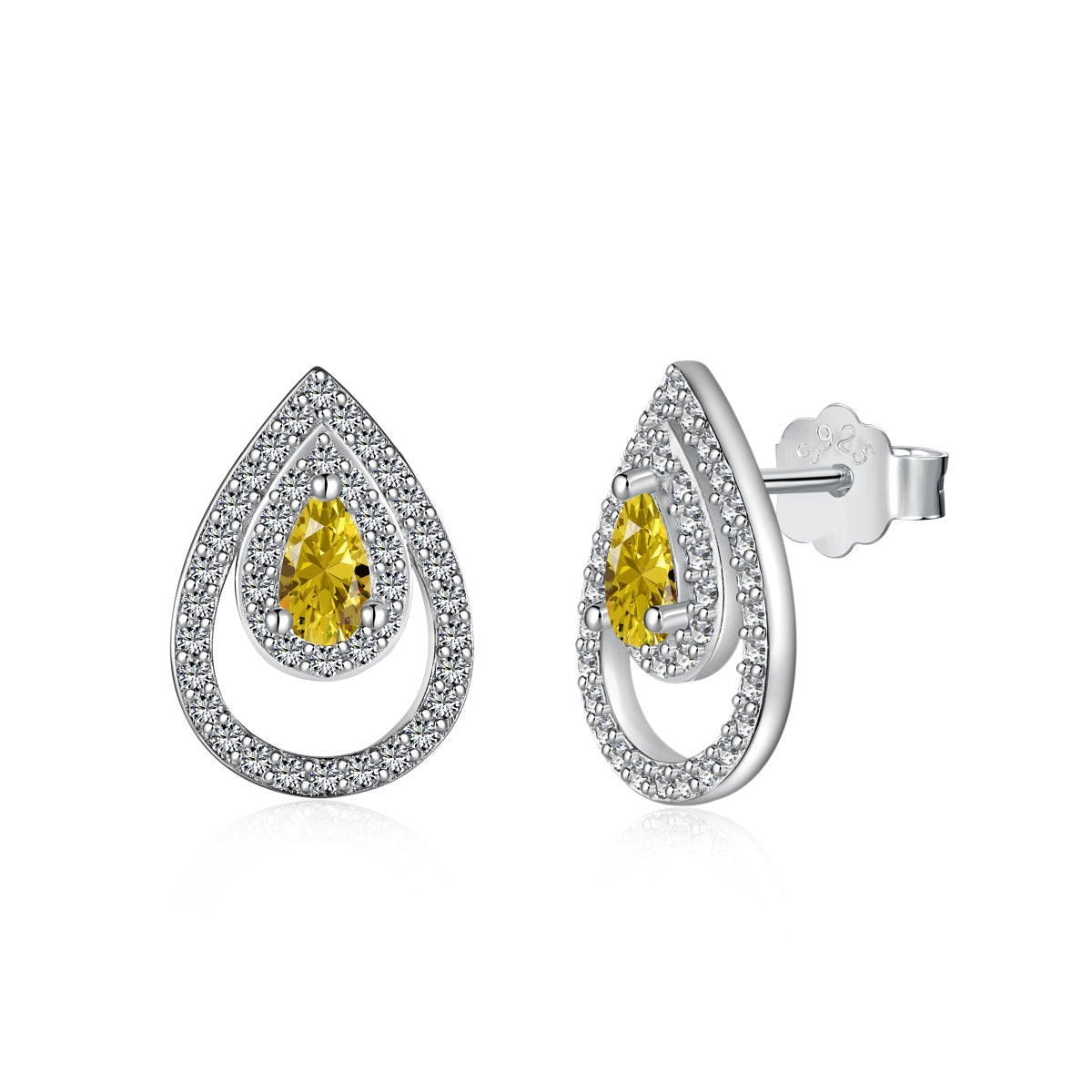 [Everoly JW]Sparkling Delicate Water Drop Shape Daily Earrings