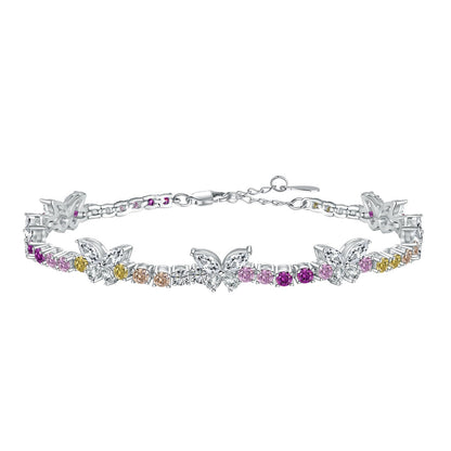 [Everoly JW]Ornate Colorful Butterfly Shape Round Cut Daily Bracelet