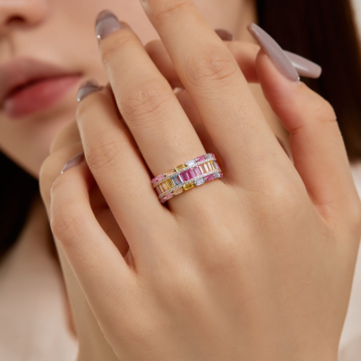 [Everoly JW]Dazzling Colorful Radiant Cut Party Ring